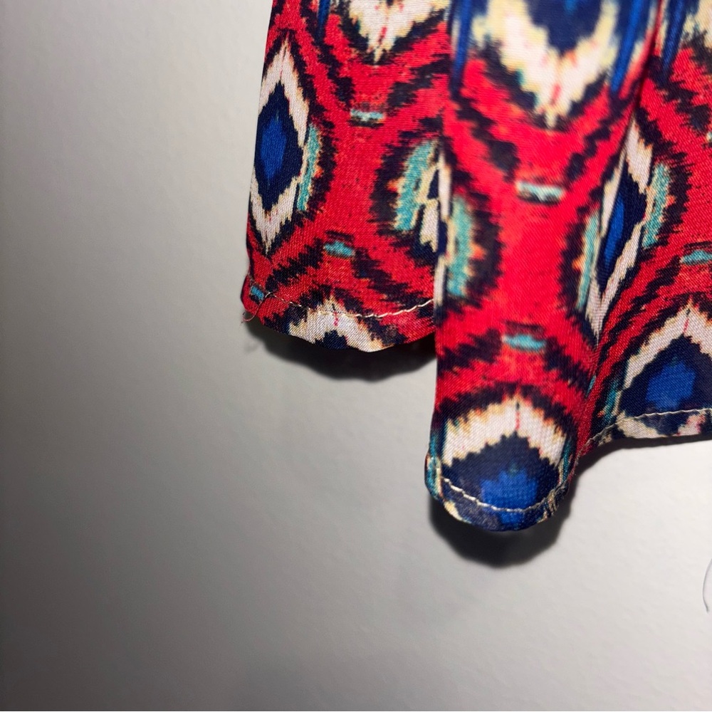 Aztec Southwestern Native Western Geometric Design Mini Sleeveless Dress Small - Picture 6 of 6